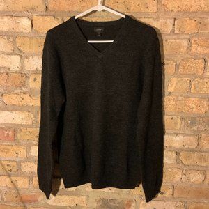 J Crew Men's Merino Wool Sweater V Neck Slim Fit Size M Dark Grey